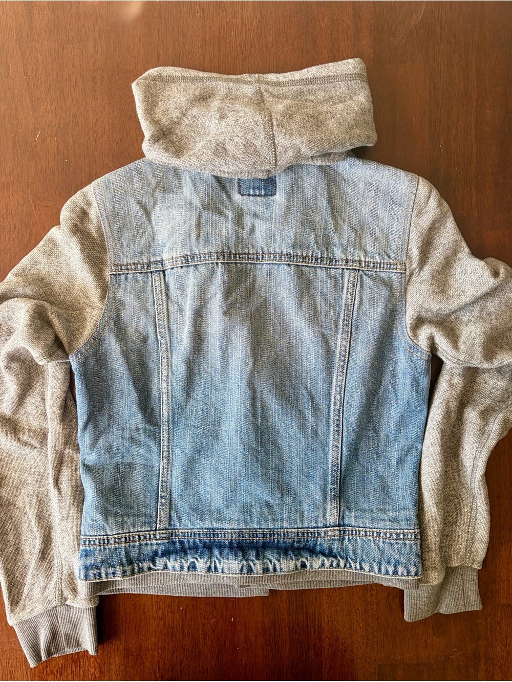 American Eagle Outfitters Hybrid Jean Jacket with Hood, Size S - Picture 4 of 4